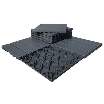 9 sq. ft Plastic Interlocking Deck Tiles,9 PCS Patio Tiles,12''x12''(30 x 30cm) Waterproof Outdoor Flooring All Weather