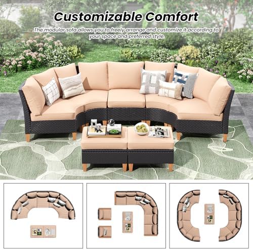 7-Piece Wicker Outdoor Patio Furniture Set - Conversation | All-Weather Resistant for Backyard, Garden & Porch