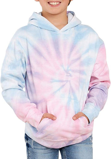 Unisex Kids Tie Dye Sweatshirt Boys Girls Hooded Pullover Hoodies