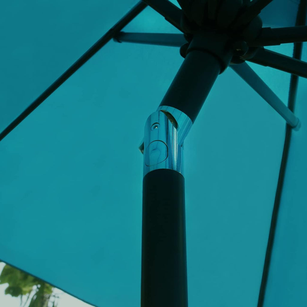 9' Patio Umbrella Outdoor Table Umbrella with 8 Sturdy Ribs (Teal Blue)