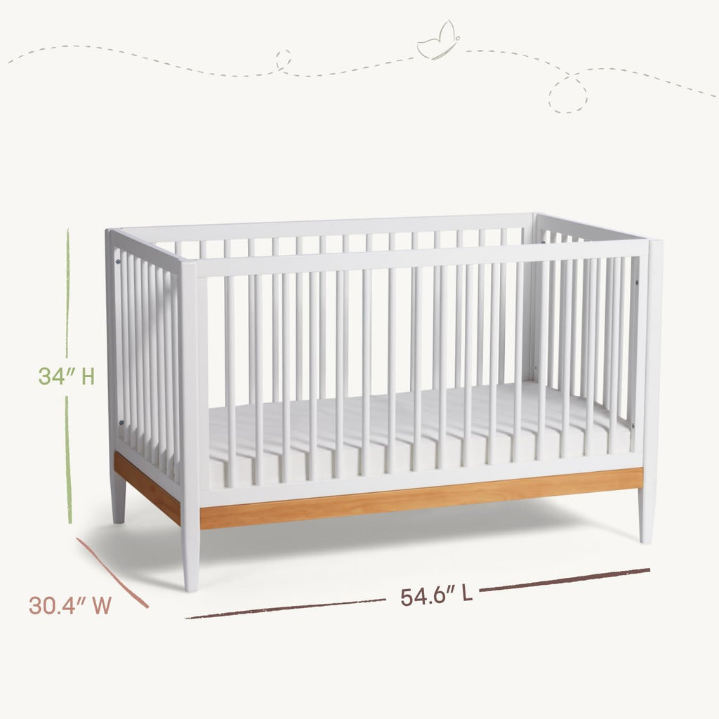 4-in-1 Convertible Baby Crib to Toddler Bed, White