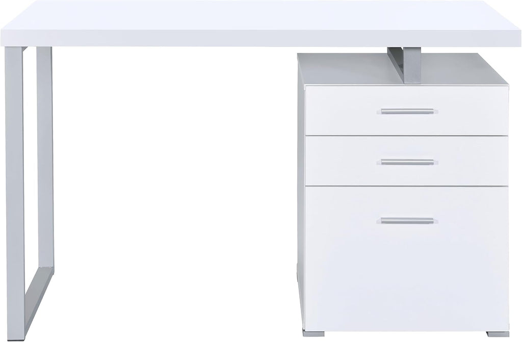 Coaster Home Furnishings Brennan Modern Contemporary Home Office 3-Drawer Writing Desk with Drawers Computer Desk