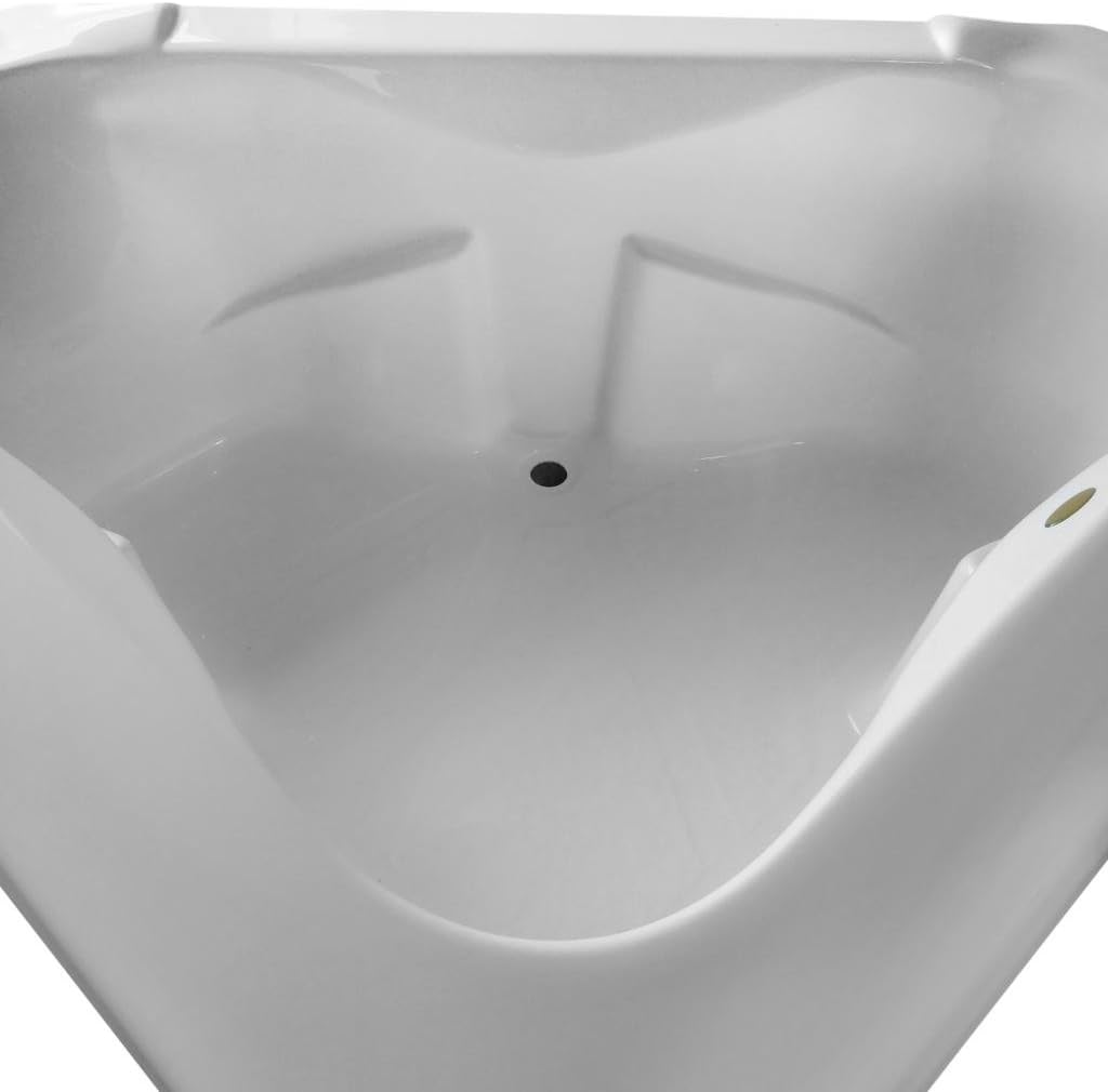 Tubs - CT6060 - Acrylic Fiberglass Soaking Classic Corner Bathtub - White Triangle Two Person Acrylic bath tubs for