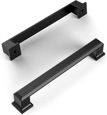 10 Pack Matte Black 5 Inch(128mm) Hole Centers Kitchen Cabinet Pulls Cabinet Hardware Kitchen Handles for Cabinets