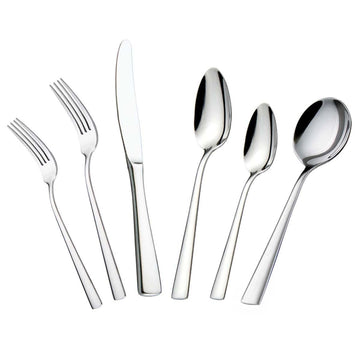 Cutlery Set, 24 Piece Silverware Set With Soup Spoons for 4,Stainless Steel,Silver