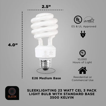 E26 Standard Screw Base 23W Spiral CFL Light Bulb Neutral White