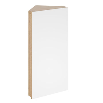 24" Bathroom Corner Medicine Cabinet W/Mirror, Single Door Bathroom Nature Wall Mount Mirror Cabinet, Hanging Triple
