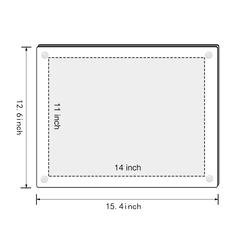 11x14 Wall Mount Acrylic Picture Frame Double Panel Floating Frameless Acrylic Photo Frame Certificate Document Frame