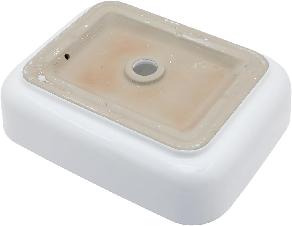 20x16 Inch Bathroom Vessel Sink Rectangule Bowl Sinks for Bathrooms White Vessel Sink Above Counter Rectangular
