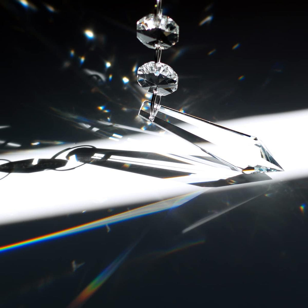 Teardrop Crystals Garland 12 Strands, Hanging Chandelier Crystals Clear - 38mm/55mm Glass Beads Chain for Decoration