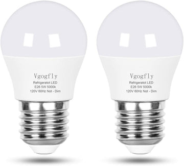 LED Refrigerator Light Bulb 40W Equivalent 120V A15 Fridge Waterproof Bulbs 5 W Daylight White 5000K E26 Medium Base (2 Pack)