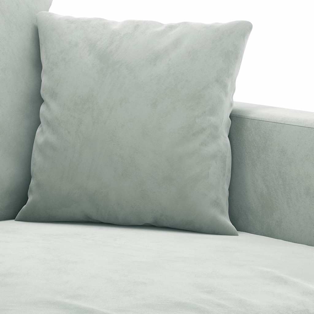 55.1 Inch Velvet 2-Seater Sofa Light Gray with Metal Frame, Small Loveseat , Modern Upholstered Couch with Thick