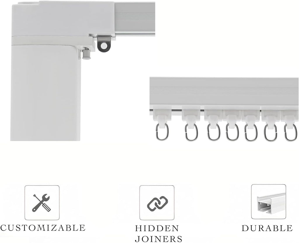 Motorised Curtain Rail, Automatic Curtain Track, Ceiling Curtain Track, Motorized Curtain Rods with Remote Control