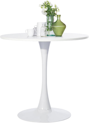 Inspired Saarinen Style Tulip Round Pedestal Dining Table — White, 31.5″ Round