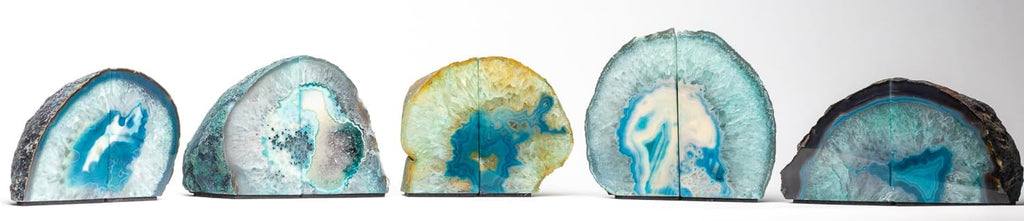 Agate Bookends, Home Décor (3.5-6 lbs, Teal)