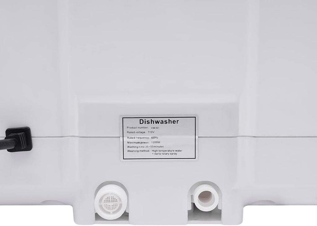 Portable Dishwasher Countertop 6 Place Settings Compact 15.6x15.4x16.9in 5 Functions 161.6°F 55dB Quiet 1.32Gal Water