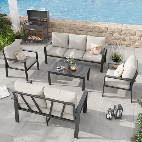5-Piece Aluminum Outdoor Patio Furniture Set - Conversation | All-Weather Resistant for Patio, Garden & Porch