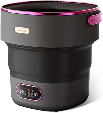 13L Portable Mini Washing Machine with Spin Dryer, Collapsible Small Washer for Baby Clothes & Underwear, 3 Deep