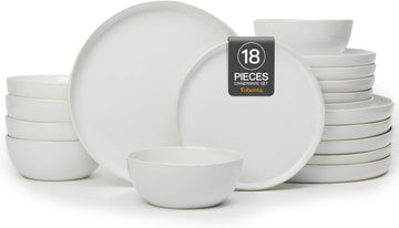 Ceramic Dinnerware Set for 4,Reactive Glaze Plates and Bowls Sets,Microwave Safe,Chip-Resistant Dish Set,Perfect for