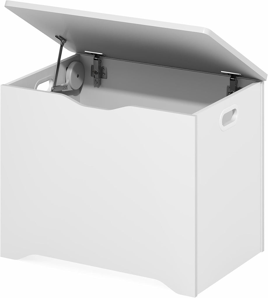 Basic Storage Chest, Storage Bench with Safety Hinged Soft Closed Lid, Storage Box, 15.6 x 23.6 x 18, White