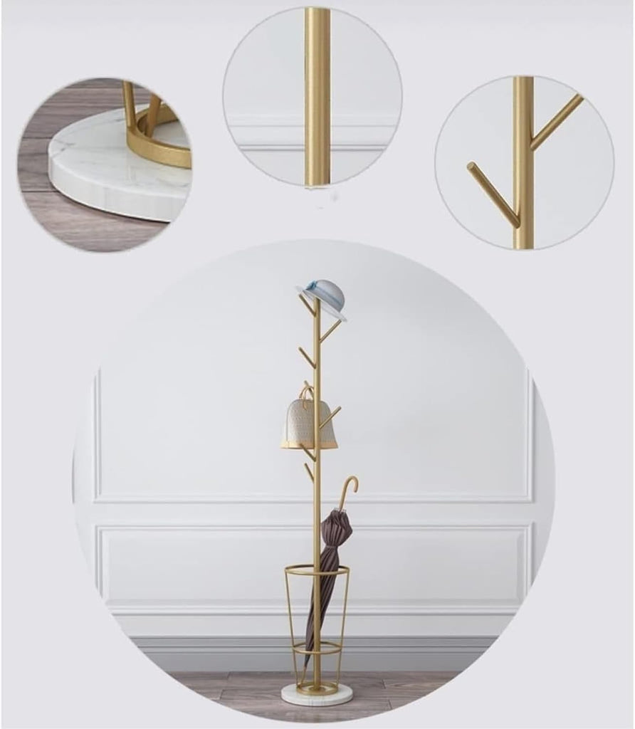 Stand Coat Rack Modern Creative Independent Single-bar Coat Rack Floor-Standing Marble Base Living Room Bedroom