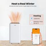 14,000BTU (9,600 BTU SACC) Smart WiFi Portable Air Conditioner with Heater, Powerful Cooling Auto Swing, Dehumidifier