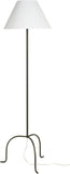 66" Black Wrought Iron Heritage Metal Slim Tripod Standing Floor Lamp for Modern, Industrial, Minimalist Living Room