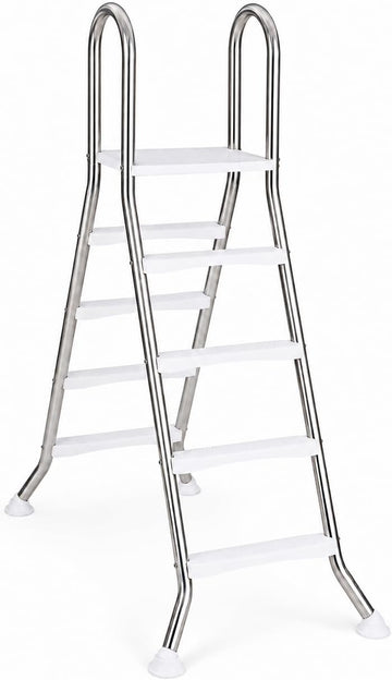 Above Ground Swimming Pool Ladder | 75.6 Inch | Heavy Duty Steel Frame | 440lbs Capacity | for Up to 55" Wall Height