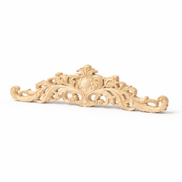 27.5" Wood Appliques Long Wood Appliques Larger Size Precisely Sanded Hand-Carved Raw Wood Pediment Unpainted