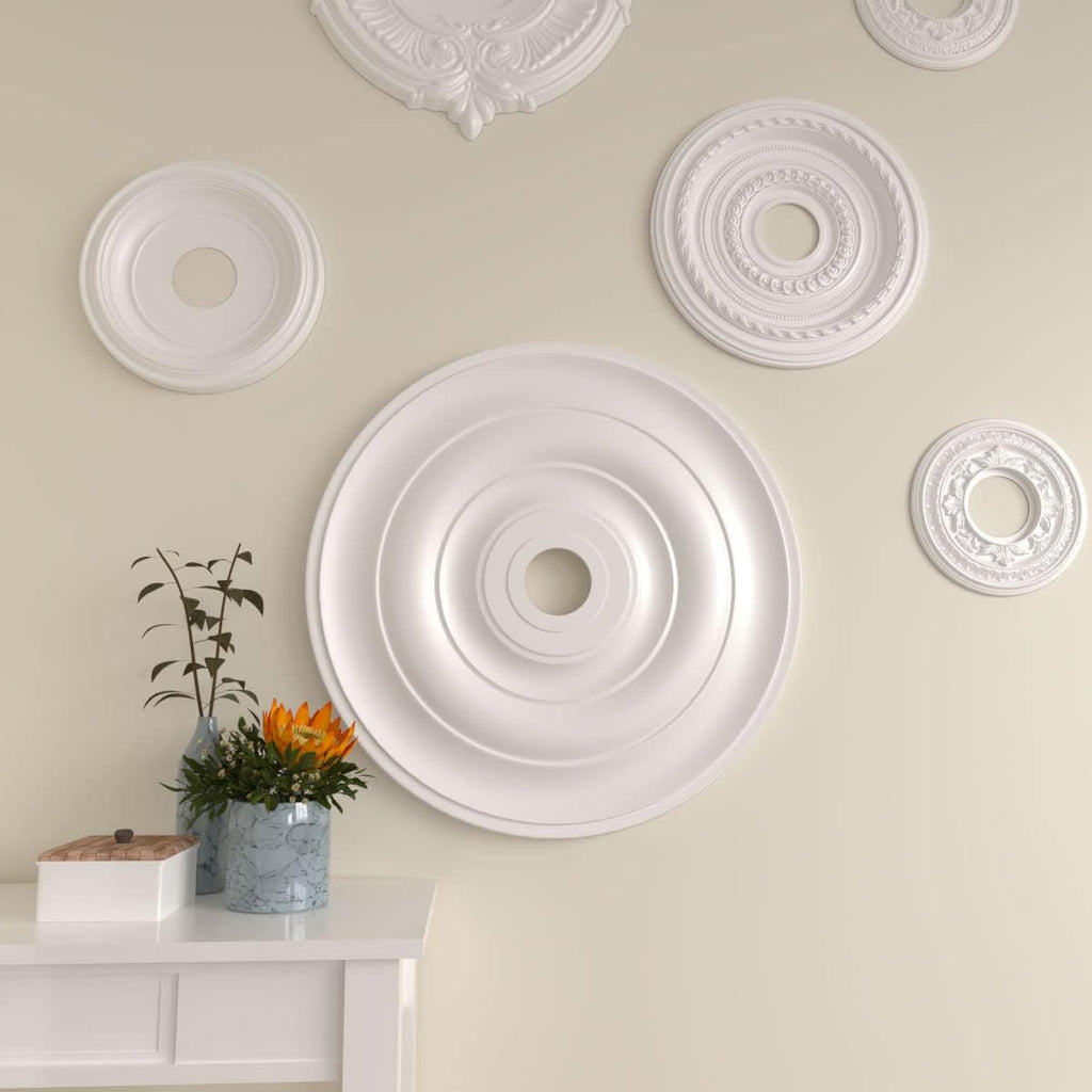 Jefferson Ceiling Medallion, 26 1/2"OD x 3 5/8"ID x 1 1/2"P (Fits Canopies up to 5"), Factory Primed