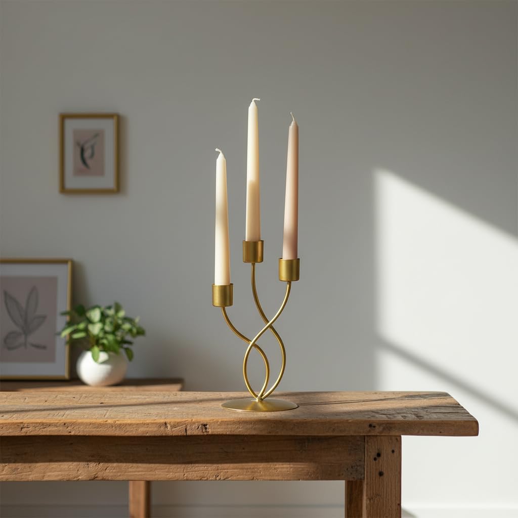 Candelabra Metal Candle Holders - 3 Arm Candlestick Holder for Theme Party Table Centerpiece Decoration Dining Room