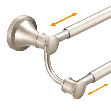 Double Towel Bar Towel Rack Wall Mount Brushed Nickel