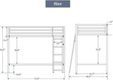 Metal Bunk Bed Twin Over Twin for Junior & Adults with Ladder and Heavy Duty Guardrail