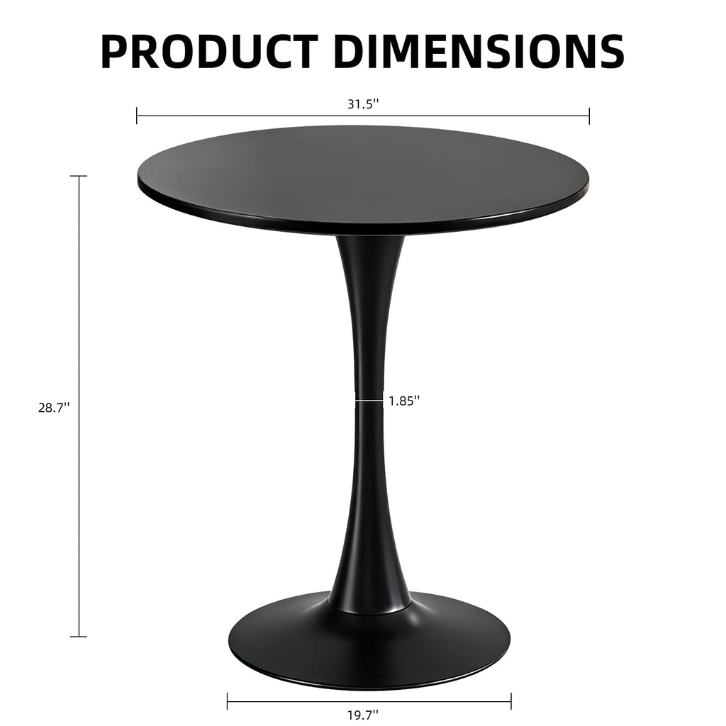 Round Dining Table, 31.5" Tulip Table (Black)