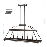 5-Light Dimmable Modern Linear Chandelier
