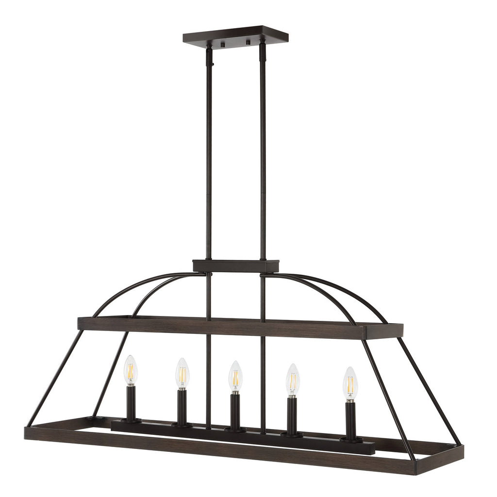 5-Light Dimmable Modern Linear Chandelier