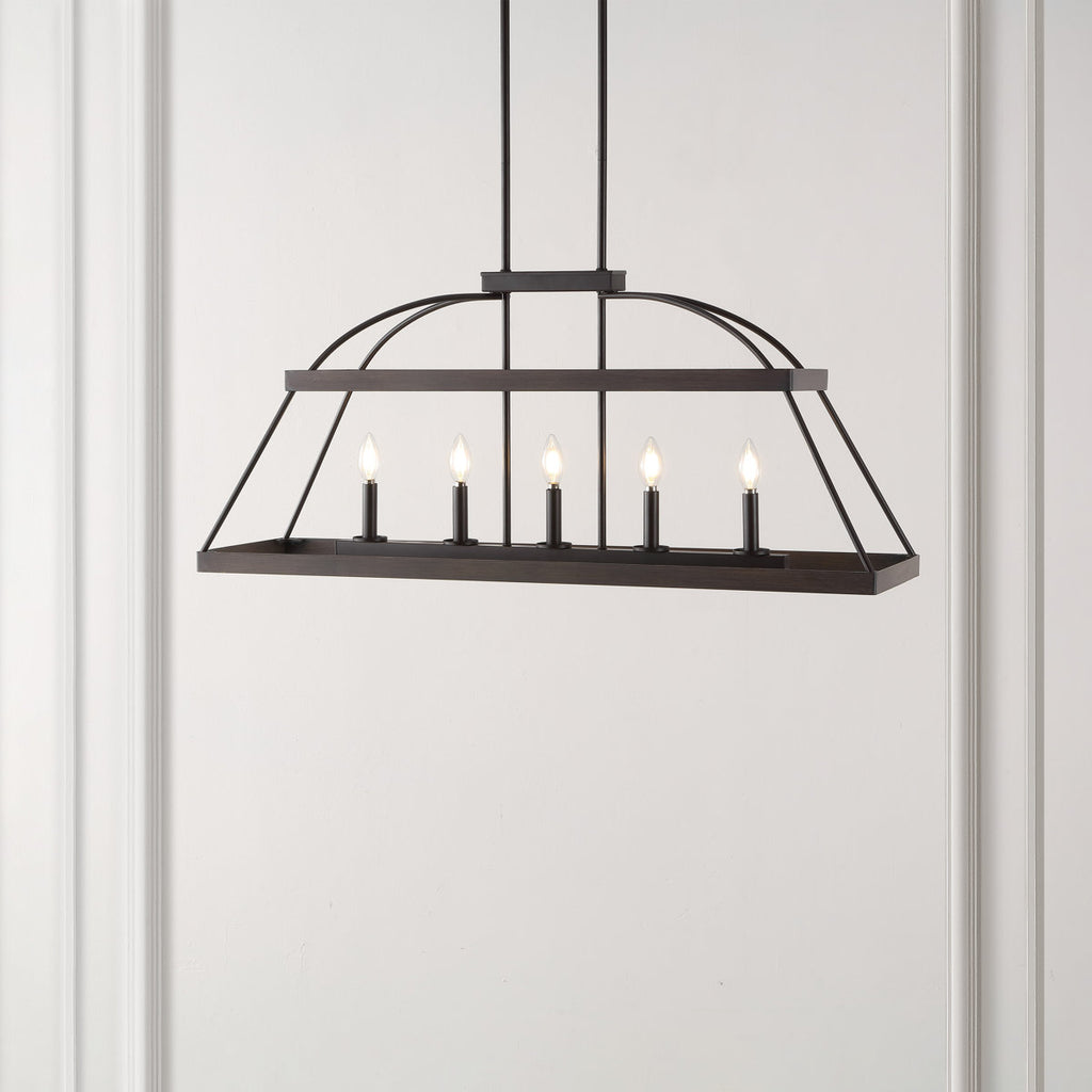 5-Light Dimmable Modern Linear Chandelier
