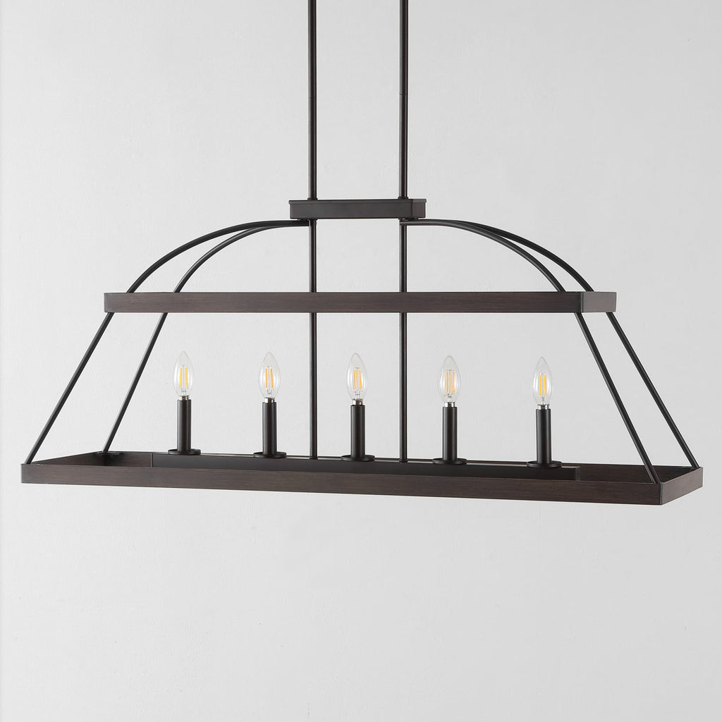 5-Light Dimmable Modern Linear Chandelier