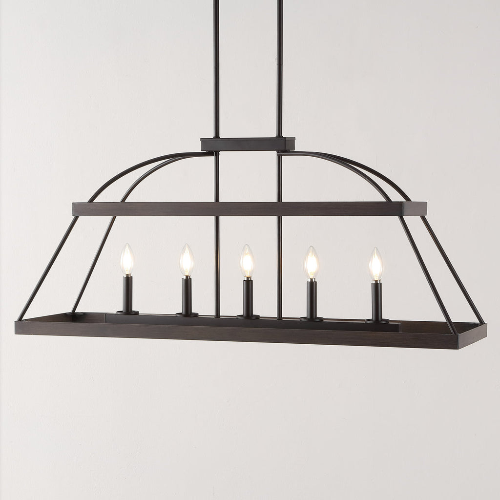 5-Light Dimmable Modern Linear Chandelier