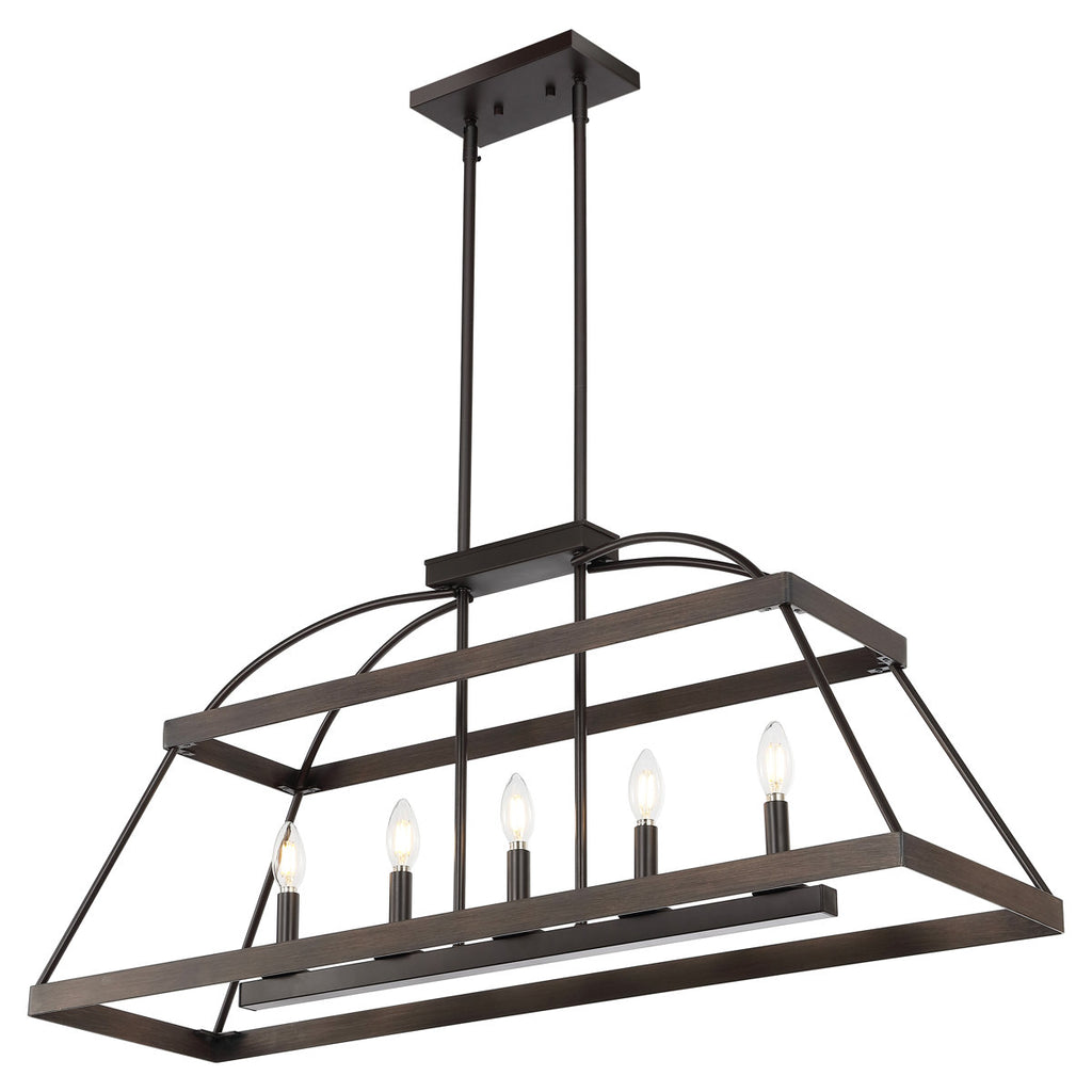 5-Light Dimmable Modern Linear Chandelier