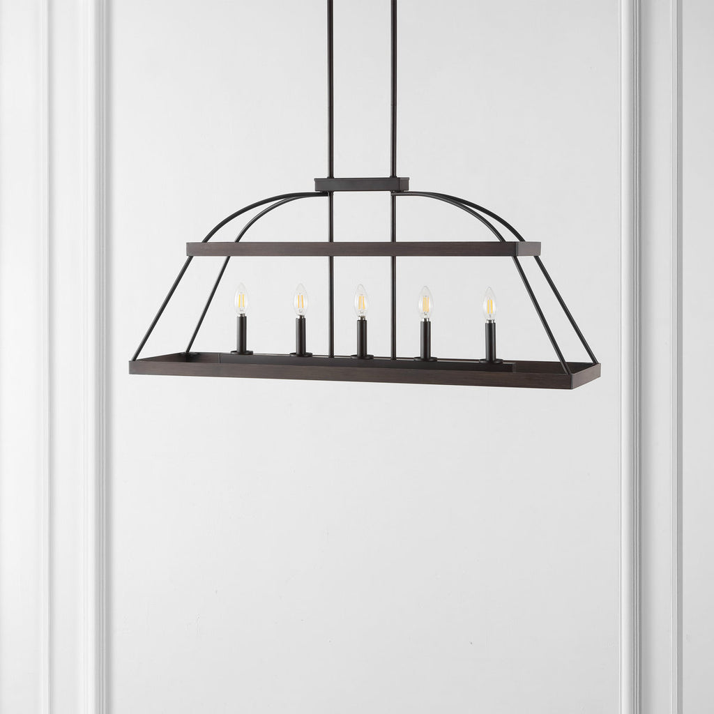 5-Light Dimmable Modern Linear Chandelier