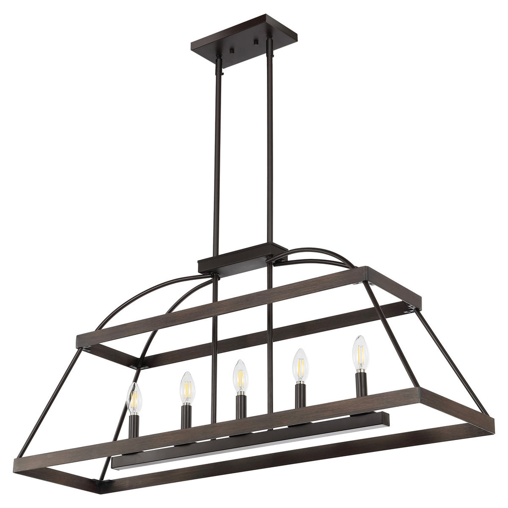 5-Light Dimmable Modern Linear Chandelier