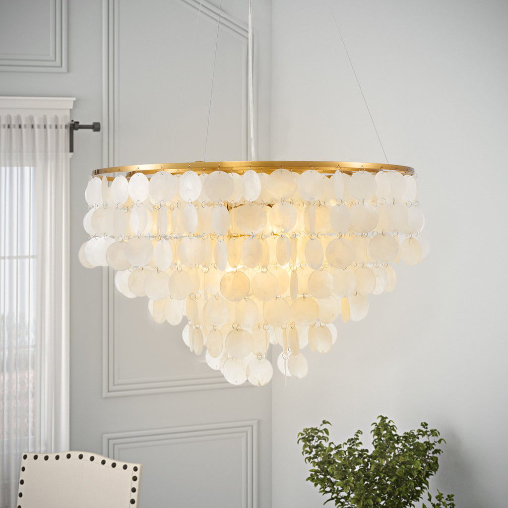 6-Light Dimmable Tiered Chandelier