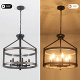 6-Light 23.1" Dimmable Farmhouse Round Cage Chandelier