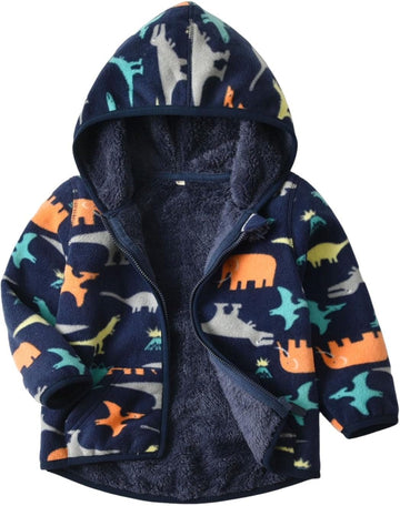 Baby Toddler Boys Girls Sherpa Fleece Lined Jacked Sweatshirt Fall Winter Autumn Warm Clothes with Hoodie