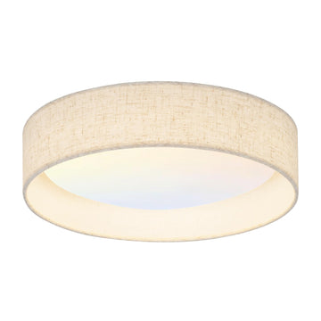Modern Linen LED 13 Inch Ceiling Light Fixture with 24W 5CCT, Flush Mount Low Profile Room Lamp, Dimmable Minimalist