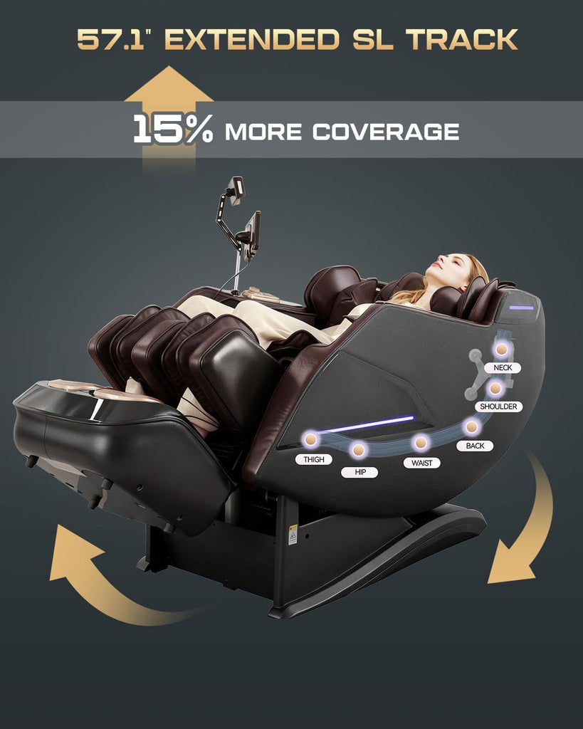 4D Massage Chairs Full Body,Zero Gravity SL-Track Shiatsu Massage Chair Recliner,Core Heating,20 Massage