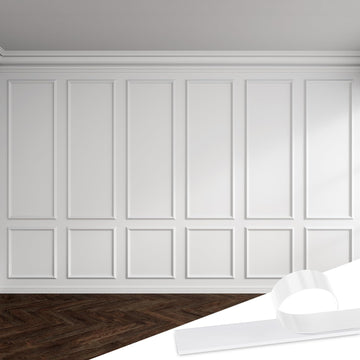 6set Peel and Stick Wall Molding Kit 3D Premade, 24x54in