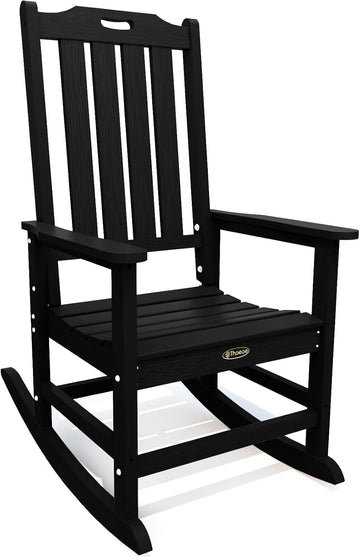 Outdoor Rocking Chairs, Oversized Patio Rocking Chair | HDPE Outdoor Rockers for Front Porch, Patio, Backyard