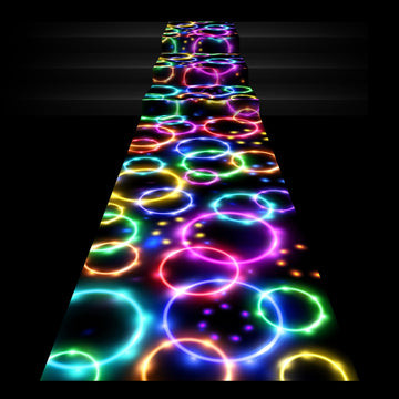 236 x 39′′ Neon Light up Dance Floor Runner Glow in Dark, Dream Bubble